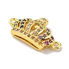 Real 18K Gold Plated Brass Micro Pave Cubic Zirconia Connector Charms KK-L209-045G-01-2