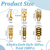 180Pcs 6 Styles Alloy Hangers Links FIND-GO0003-90-2