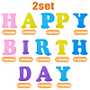 Non-Woven Fabric Cloth Happy Birthday Word Garlands AJEW-WH0398-007-2