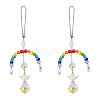 2Pcs Glass Crystal Prism Rainbow Angel Hanging Suncatchers HJEW-TADJ0016-2