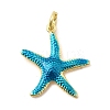 Brass Enamel Sea Animals Pendants KK-I378-15G-A-2