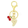 Brass Micro Pave Clear Cubic Zirconia Letter Pendant Keychain KEYC-SW00015-Y-1