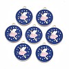 Rack Plating Alloy Enamel Pendants ENAM-N055-081-1
