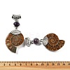 Natural Amethyst Fossil Snail Pendants G-F062-16-2