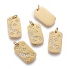 316 Surgical Stainless Steel Micro Pave Clear Cubic Zirconia Pendants X-STAS-I164-034G-1
