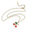 Brass Enamel Pendant Necklaces SA-CBA7E55-01G-4