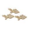 Eco-Friendly Rack Plating Brass Micro Pave Clear Cubic Zirconia Connector Charms KK-F853-29G-3