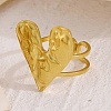 Adjustable 304 Stainless Steel Cuff Rings for Women RJEW-V004-04G-1