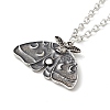 Alloy Moon Phase Moth Pendant Necklace LS-NJEW-G056-04AS-1