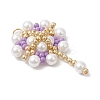 Glass Seed Beaded Flower Pendants PALLOY-MZ00827-03-3