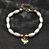 304 Stainless Steel Butterfly Charm Bracelets for Women BJEW-C098-08G-2
