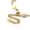 Ion Plating(IP) Enamel Flower & Cross Link Chain Bracelet BJEW-C023-01G-01-4
