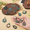 14Pcs 14 Styles Tibetan Style Alloy Pendants FIND-TA0010-61-7