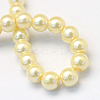 Baking Paint Pearlized Glass Pearl Round Bead Strands X-HY-Q330-8mm-21-4