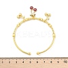 Brass Micro Pave Cubic Zirconia Fruit Charm Bangles for Women BJEW-Z089-01G-02-5