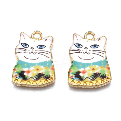Rack Plating Alloy Enamel Pendants ENAM-T011-144A-1