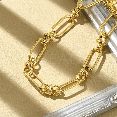 304 Stainless Steel Oval Link Chain Bracelets for Women BJEW-P348-01C-G-1