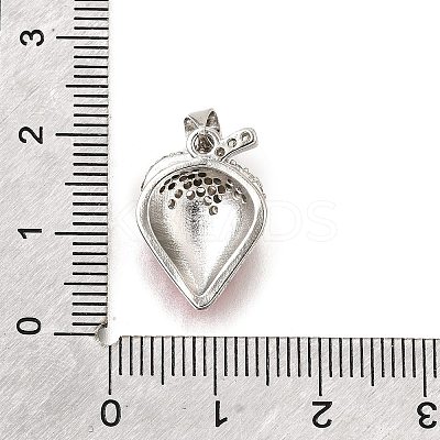 Brass Micro Pave Clear Cubic Zirconia with Enamel Pendants KK-G529-04P-1