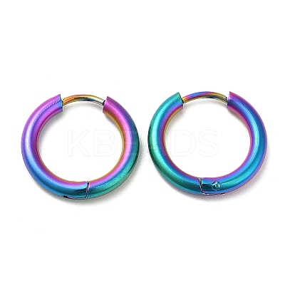 Ion Plating(IP) Titanium Alloy Huggie Hoop Earrings for Women EJEW-A100-01E-RC-1