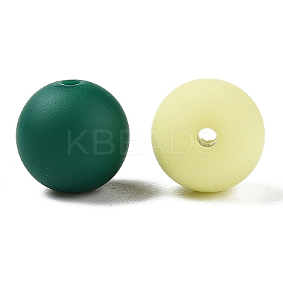 Rubberized Style Imitated Silicone Acrylic Beads MACR-T048-01B-09-1