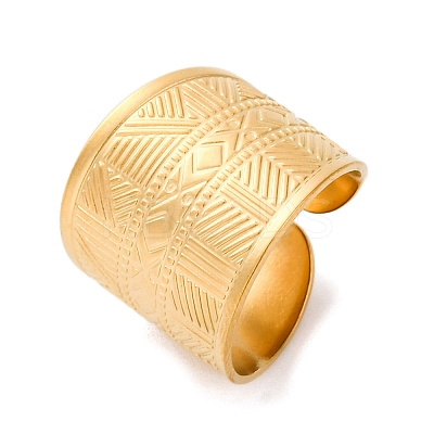 304 Stainless Steel Cuff Rings for Women RJEW-F175-02G-03-1