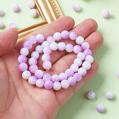 Two Tone Opaque Baking Paint Glass Beads Strands DGLA-YW0001-18B-1