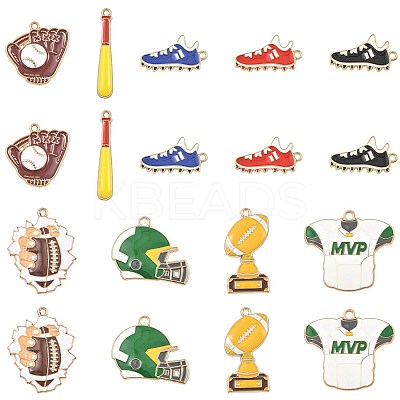 18Pcs 8 Styles Alloy Enamel Pendants ENAM-FS0004-18-1