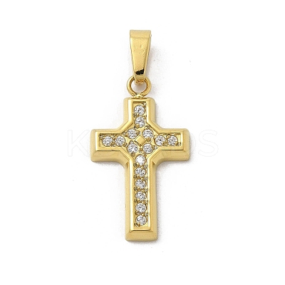 Ion Plating(IP) 304 Stainless Steel Micro Pave Cubic Zirconia Pendants STAS-Z107-08G-12-1