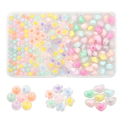 240Pcs 3 Style Transparent Acrylic Beads FACR-YW0001-04-1