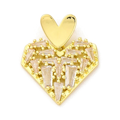 Brass Pendants with Cubic Zirconia KK-D536-06G-1