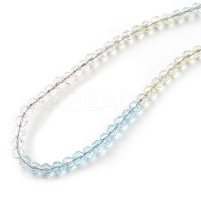Bling Glass Round Beaded Necklace for Women NJEW-PH01490-02-1