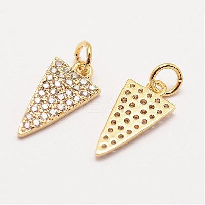 Brass Micro Pave Grade AAA Cubic Zirconia Charms ZIRC-G090-07-NR-1