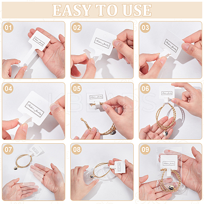 1 Set Paper Hair Ties Display Cards AJEW-WR0002-30-1