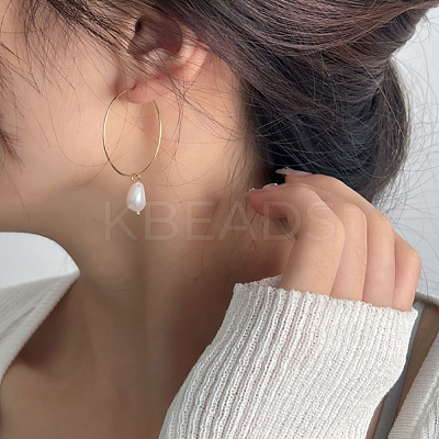 60Pcs 2 Colors Long-Lasting Plated Brass Hoop Earrings Findings KK-AN0001-01-1