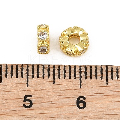 Brass Micro Pave Clear Cubic Zirconia Beads CU-CBA6A75-18G-1