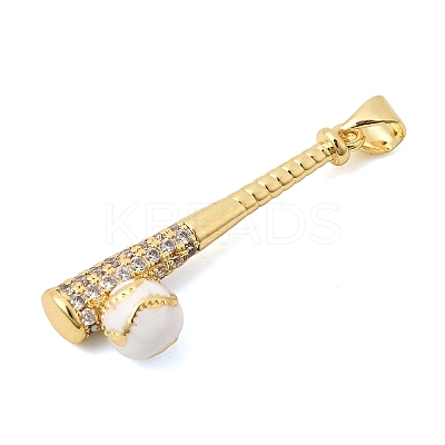 Brass Micro Pave Clear Cubic Zirconia Pendants KK-Z150-17G-1