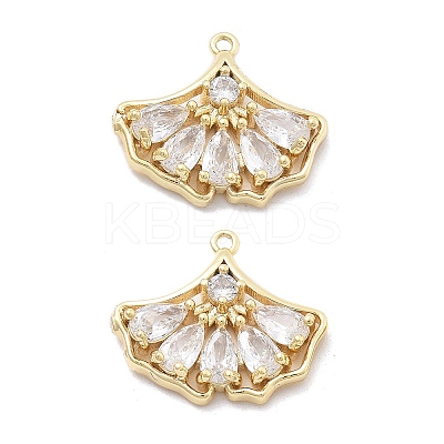 Brass Micro Pave Cubic Zirconia Pendants KK-B134-44G-1