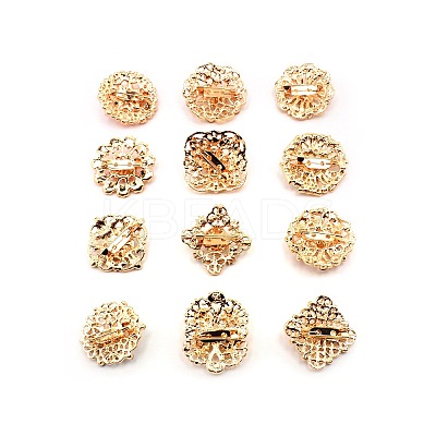 12Pcs Exquistie Rhinestone Brooch JEWB-SZC0004-01A-1