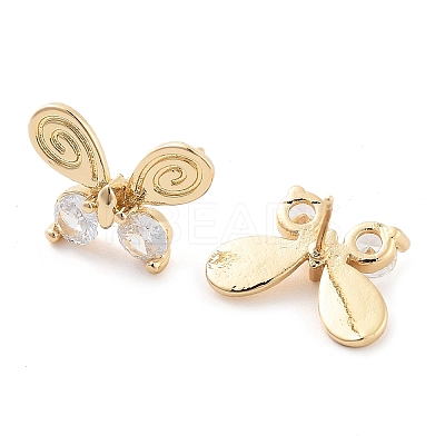 Butterfly Brass Stud Earrings EJEW-Q800-25KCG-1