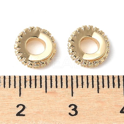 Brass Micro Pave Clear Cubic Zirconia Spacer Beads KK-A253-19G-1