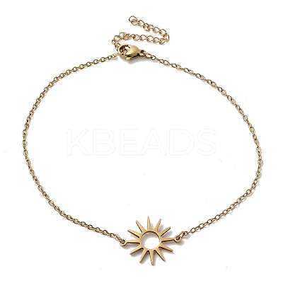 304 Stainless Steel Sun Link Bracelets BJEW-F521-02G-1