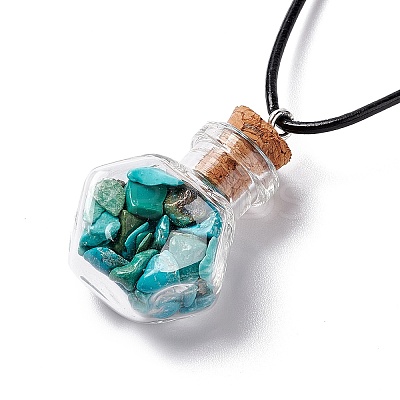 Star Wish Bottle Pendant Necklaces Set for Girl Women NJEW-FS0001-06-1