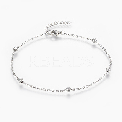 Tarnish Resistant 304 Stainless Steel Anklets AJEW-H013-02P-1
