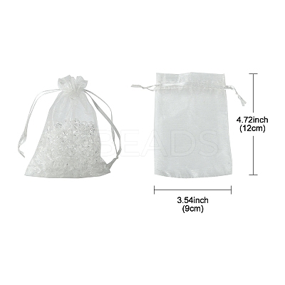 40Pcs 4 Colors Organza Bags Jewellery Storage Pouches Wedding Favour Party Mesh Drawstring Gift OP-FS0001-03A-1