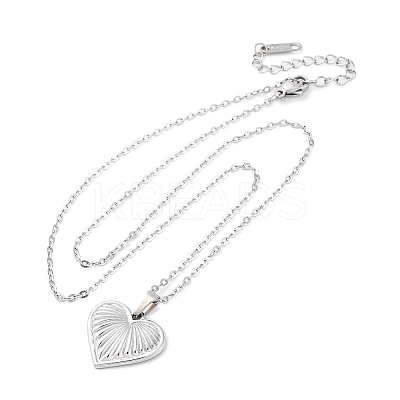 Heart 304 Stainless Steel Pendant Necklaces NJEW-H059-18P-1