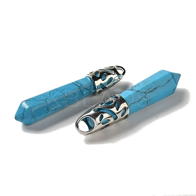 Synthetic Turquoise Pointed Big Pendants G-Z055-01P-16-1