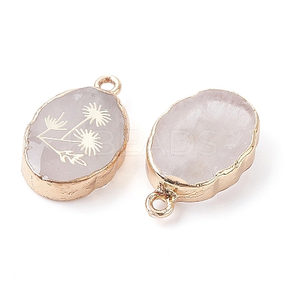 Natural Quartz Crystal Oval Pendants G-C102-07G-01-1