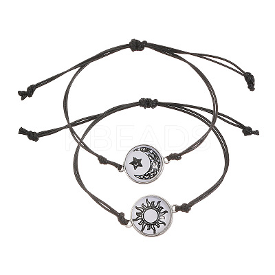 Sun and Stars Moon Alloy Link Bracelets Set WH-WGFF603-02-1