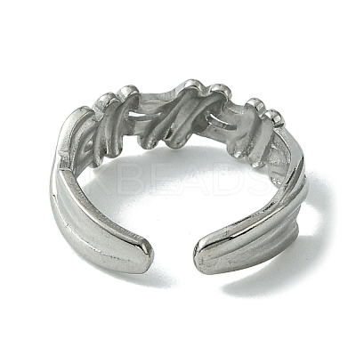 Non-Tarnish 304 Stainless Steel Open Cuff Ring RJEW-L110-020P-1
