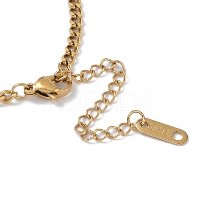 Golden Tone 304 Stainless Steel Enamel Twisted Chain Bracelets BJEW-P321-02G-1